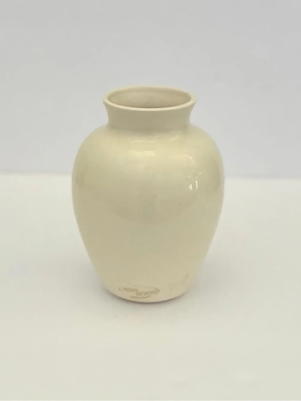 Vintage Hand-Painted Ceramic Vase Purple & Yellow Iris Aloha Designs Hawaii 6”
